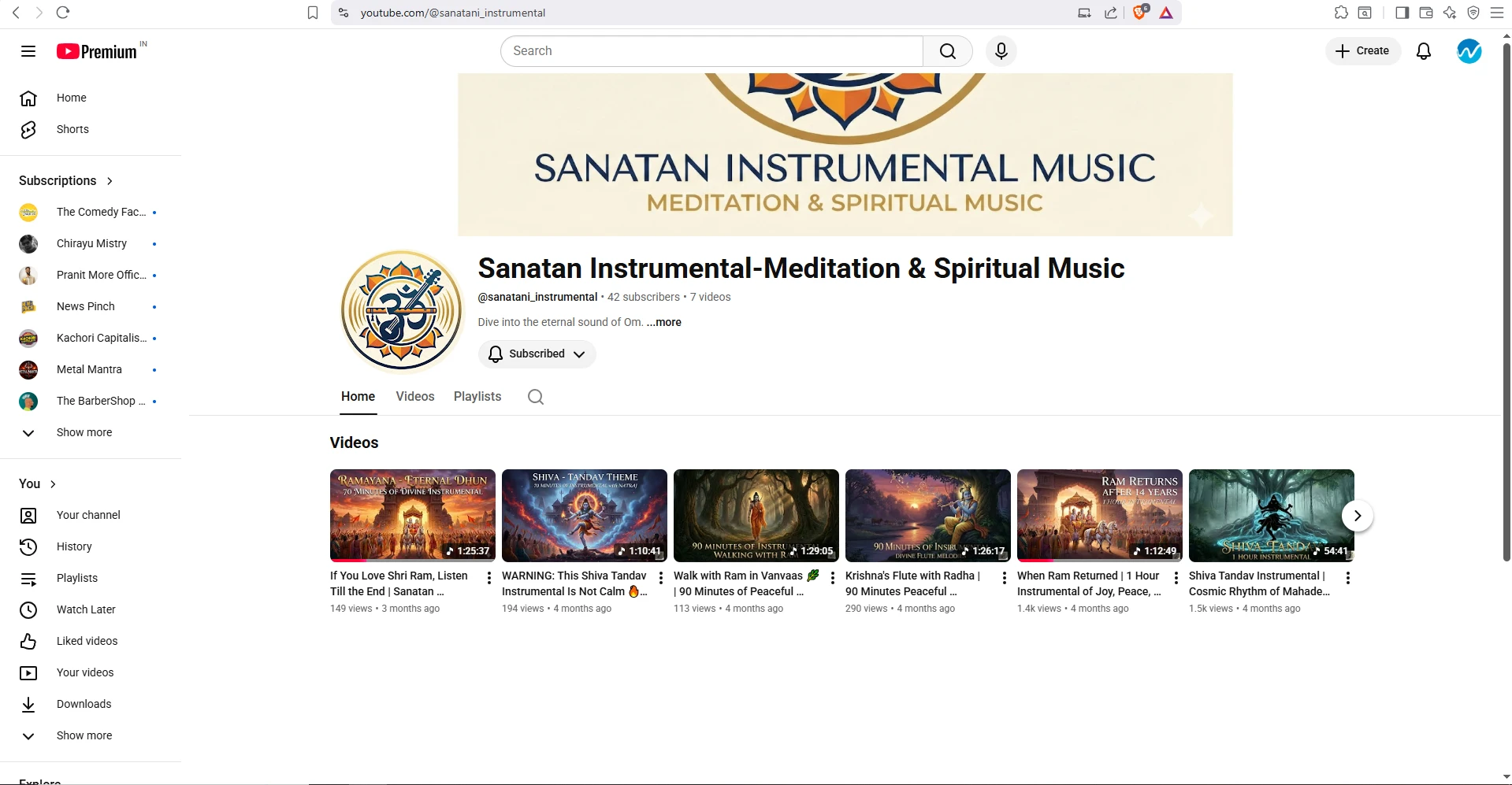 Sanatani Instrumental YouTube channel